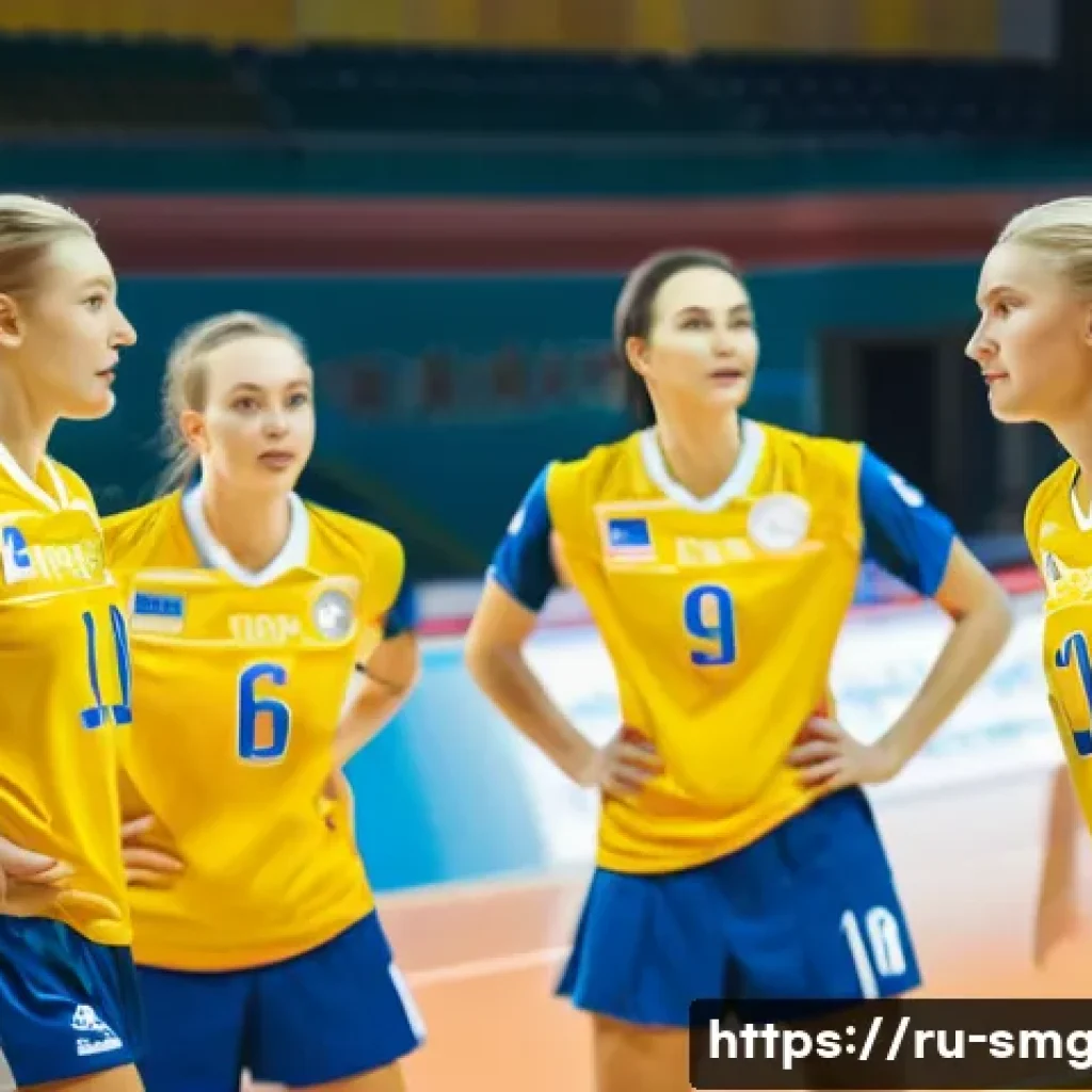 스포츠경영관리사 관련 직무 종류 - **Prompt:** "A dynamic shot of a women's volleyball team in action during a local Moscow league game...