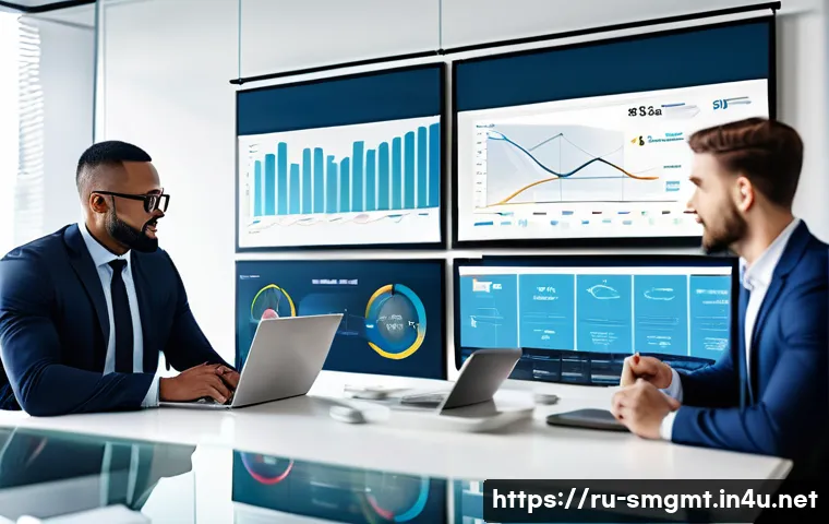 스포츠경영관리사와 스포츠 코칭 철학 - A dynamic scene depicting a diverse sports management team in a modern office environment, actively ...